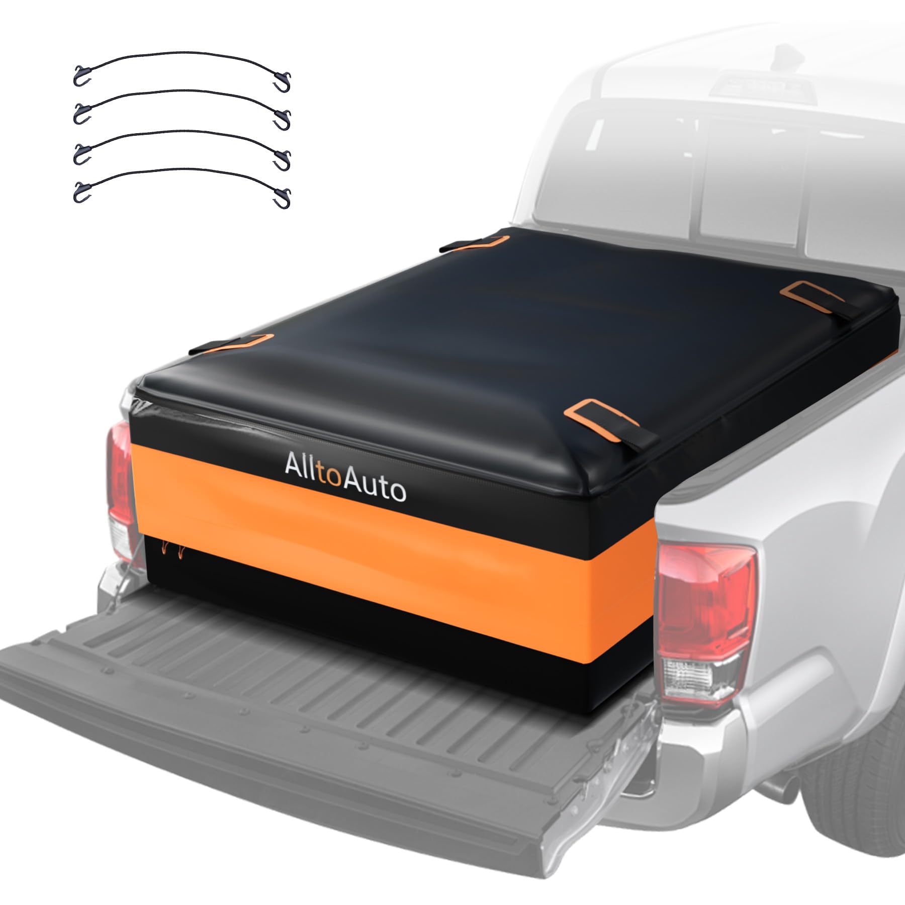 Alltoauto Truck Bed Cargo Bag Plus, 35 Cubic Feet (58''X48''X22''), 100% Waterproof 600D Heavy Duty, Fits Any Truck, Simple And