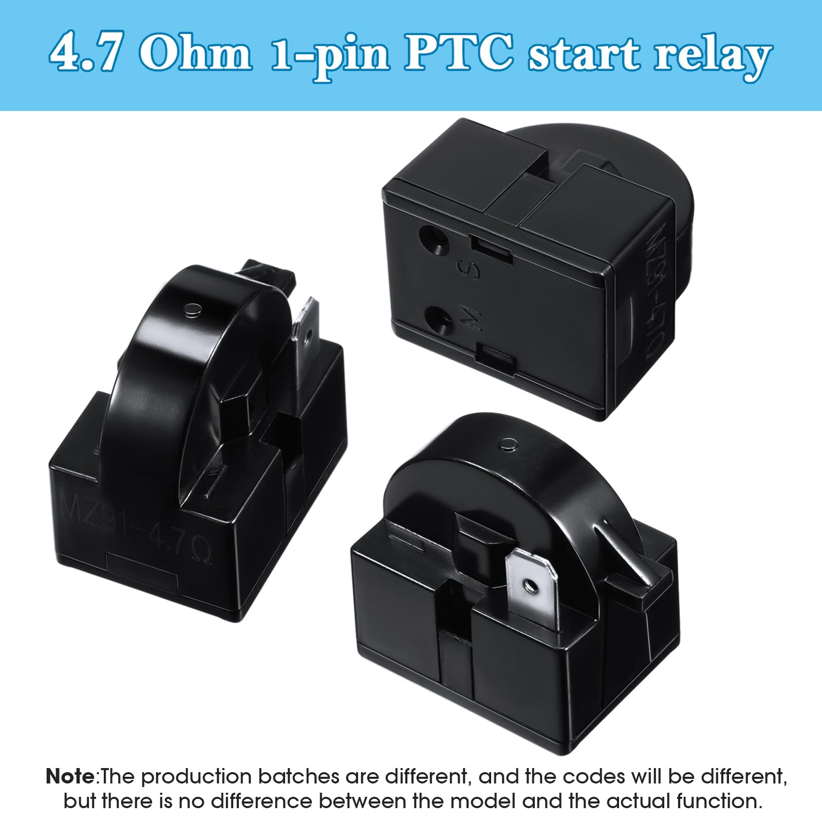 Mudder Qp2-4.7 Ptc Starter Relay 1 Pin Refrigerator Starter Relay And 6750C-0005P Refrigerator Overload Protector Compatible With Lg Refrigerator Compressor, 2 Pieces In Total