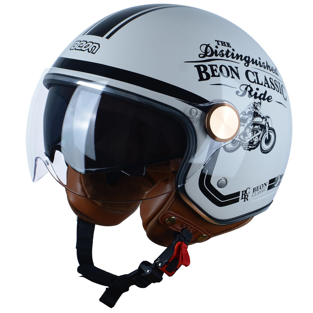 beon motorcycle helmet Open Face Moped Medium BCR Glossy White DOT Certified – Carkart Brooklyn Style,' new team Maintain hygiene with ease Select Option:Brown Snake Grabber Hnadling Tool