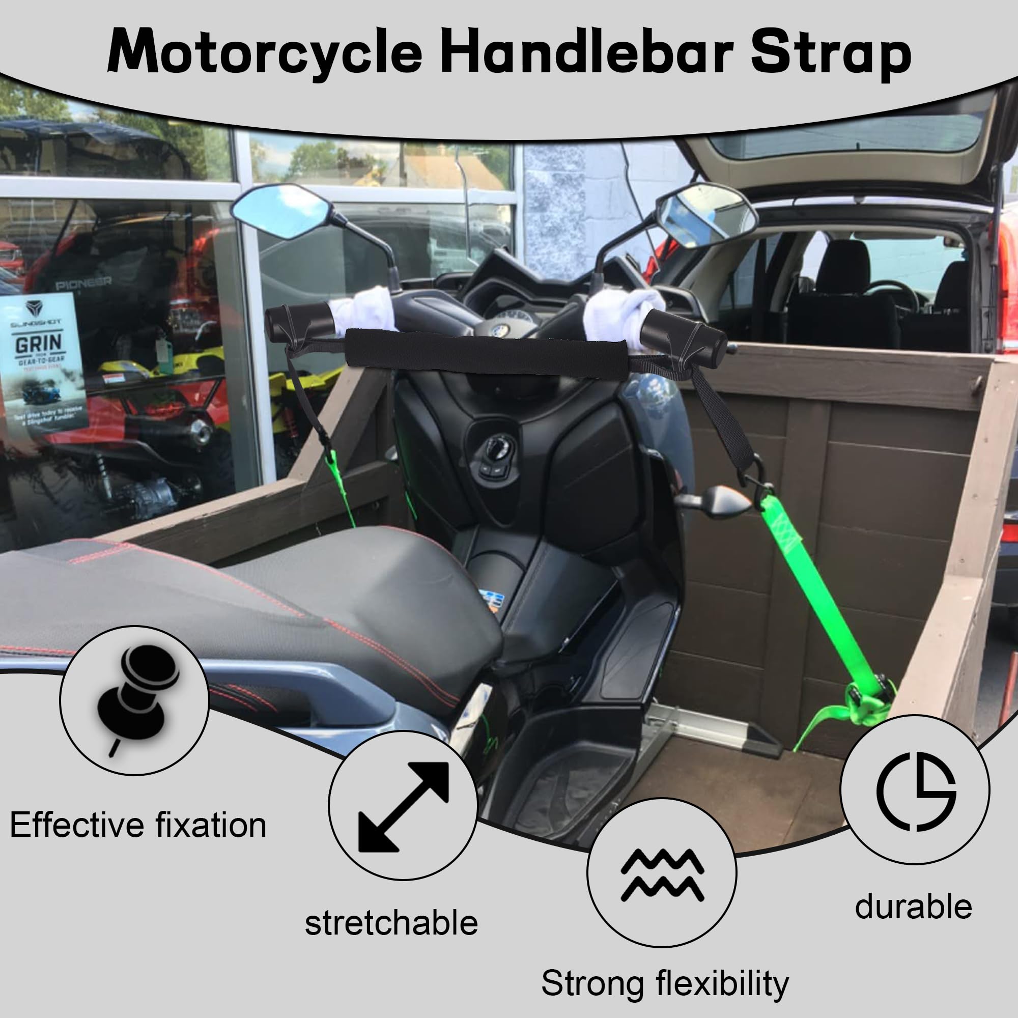 Handlebars Straps for 32'' Handlebars, Compatible with 32505 Black Bar-Harness II Easily Adjustable to Maintain Vehicle Stabilit