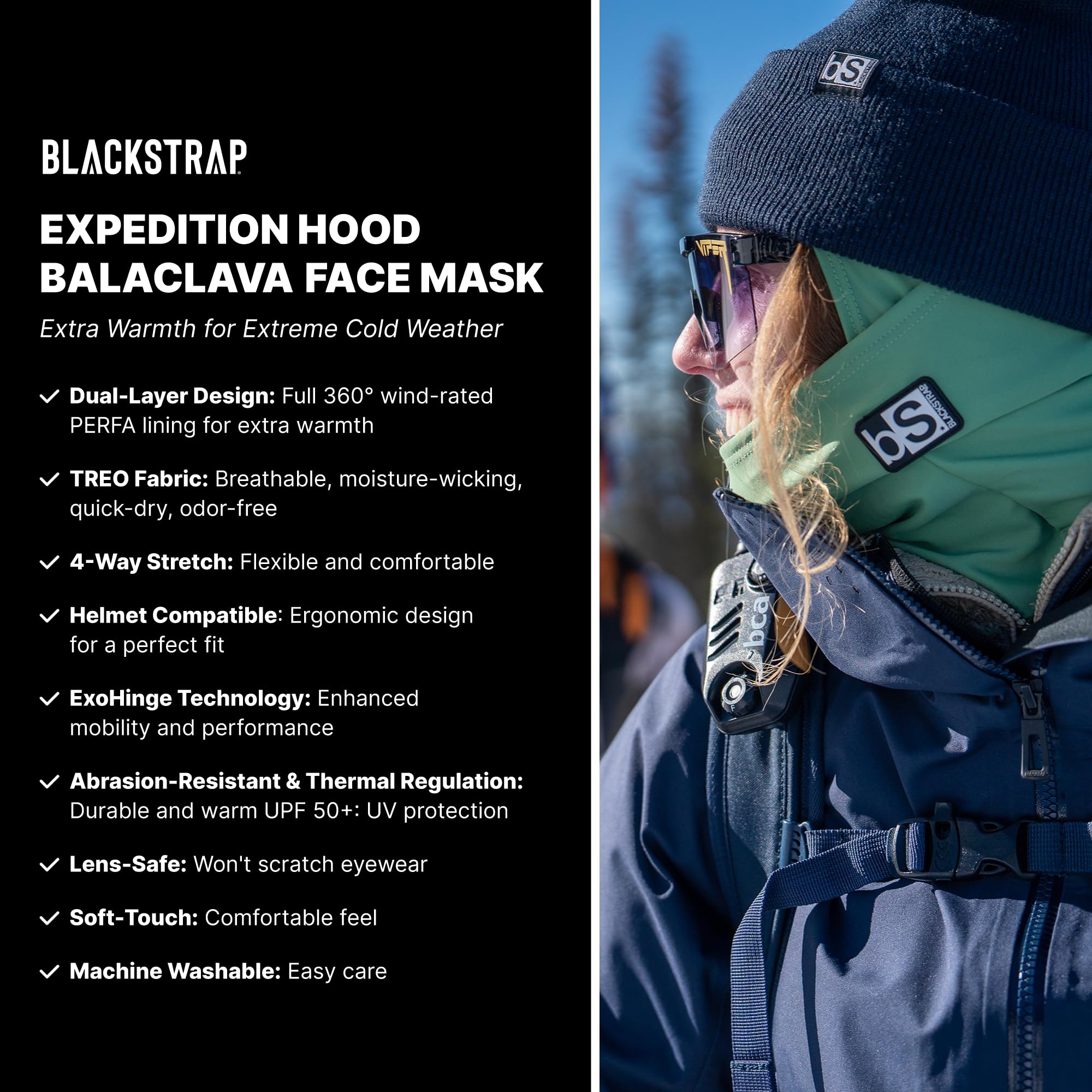 Blackstrap Expedition Hood Balaclava Face Mask - Dual Layer Cold Weather Gear For Men & Women, Headwear That'S Breathable, Moist