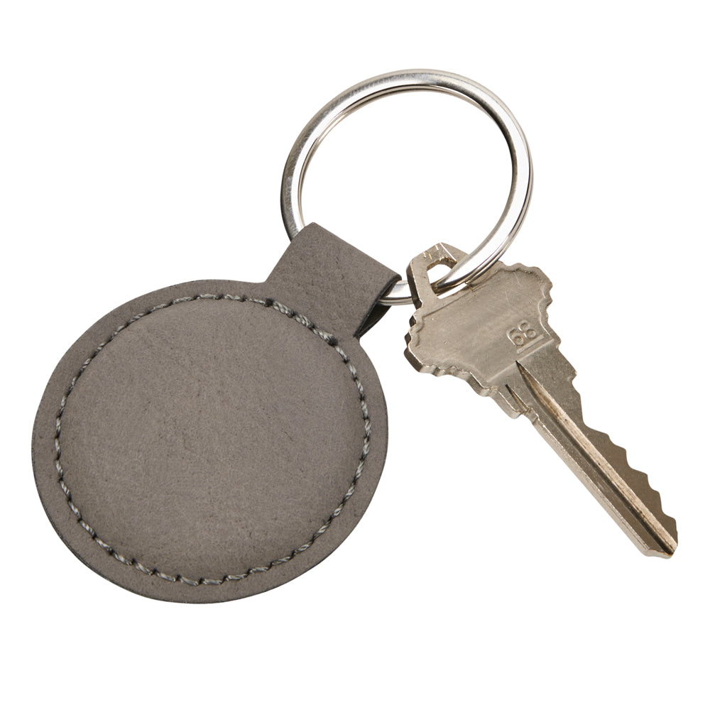 LEATHERETTE RND KC GREY 1 7/8 inch DIA