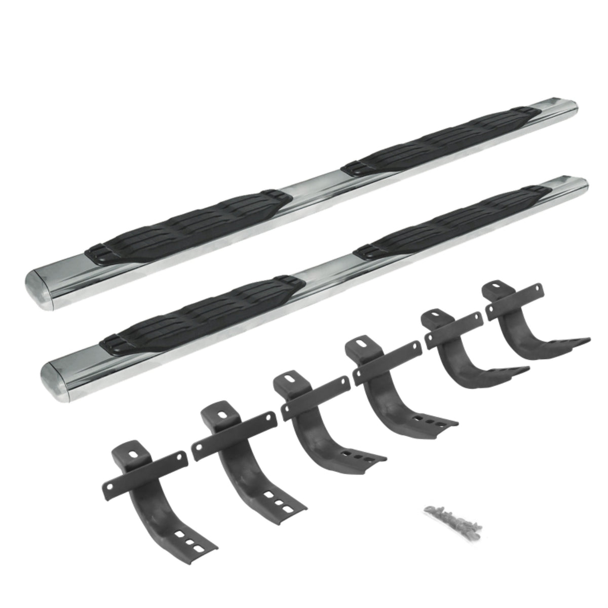 1000 Series 5'' Oval Side Steps Kit With 73'' Side Steps+Mounting Brackets