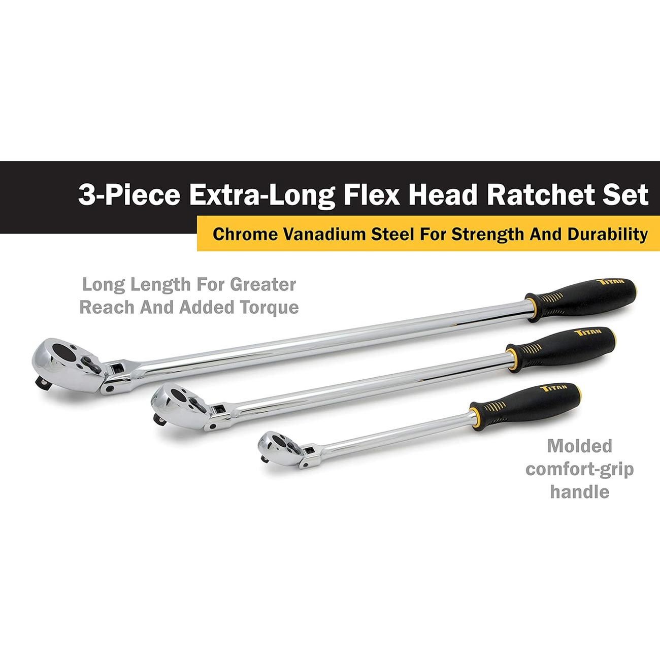 Titan Extra Long Ratchet Set (3-Piece Set)