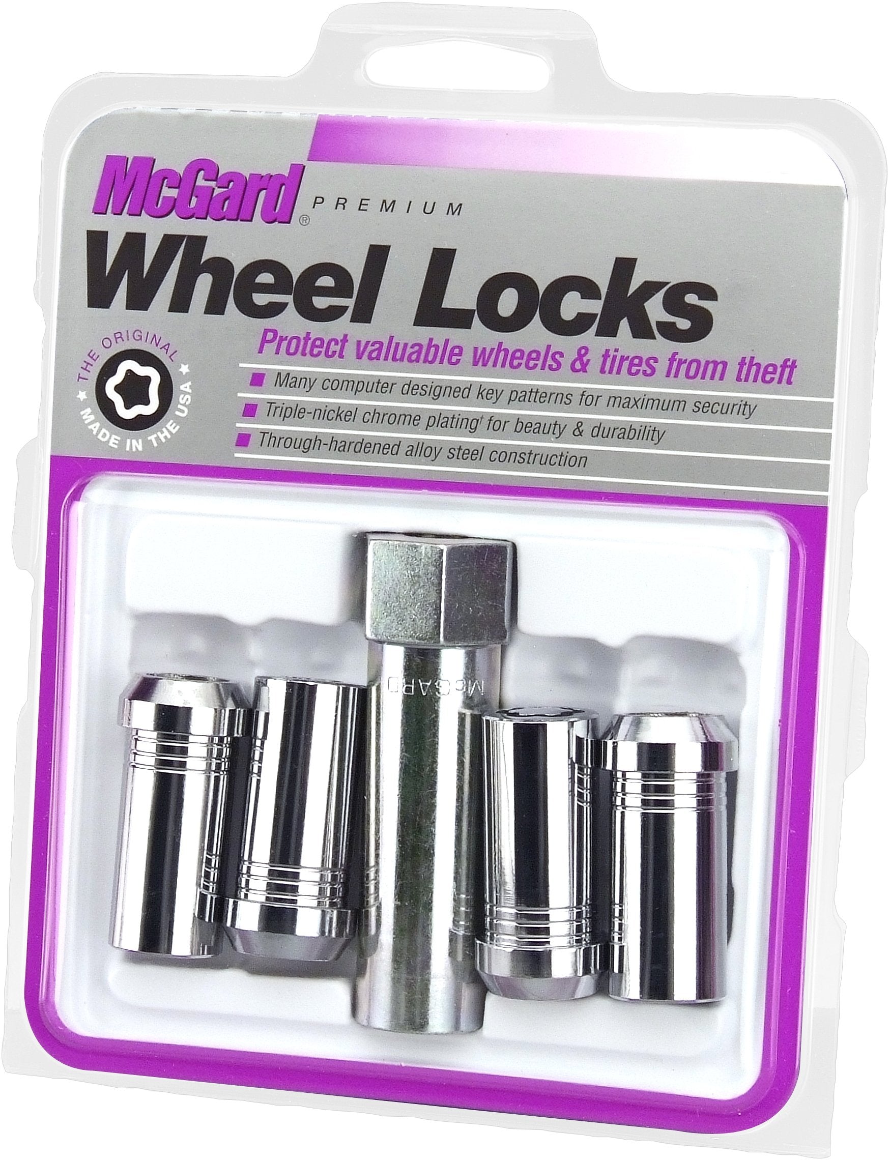 Mcgard 25110 Chrome Tuner Style Cone Seat Wheel Locks (M14 X 1.5 Thread Size) - Set Of 4