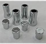 Muzzys TR413 Chrome Valve Stem Sleeves and Caps Dress Up Kit, Set of 4 for Car and Truck Rubber Tire Valve Stems, for 0.8'' Tall