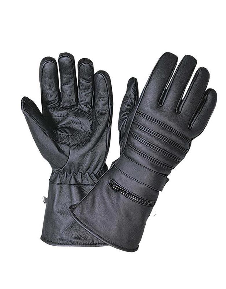 Mens Motorcycle Gauntlet Gloves with Rain Cover,Black,Size  Large