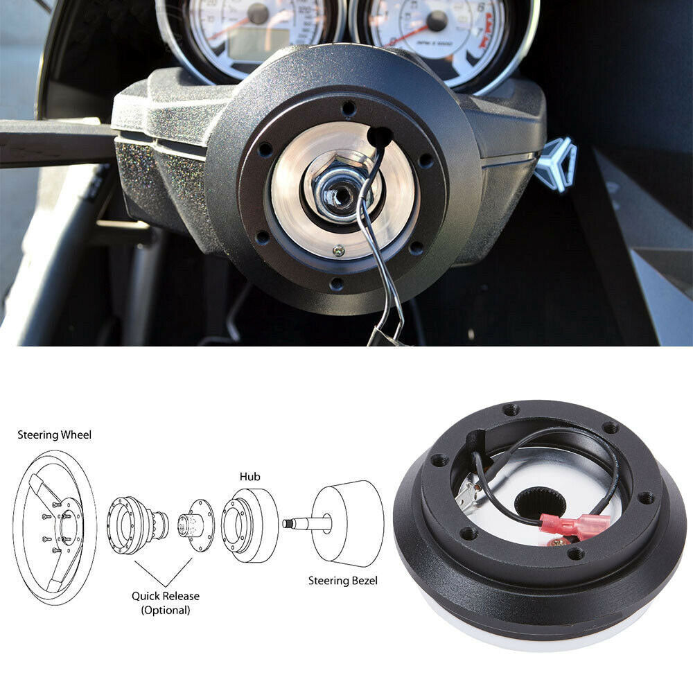 John 350mm Steering Wheel + Short Hub Adapter Kit For Mazda Miata RX-7 RX-8 MX-3 MX-6