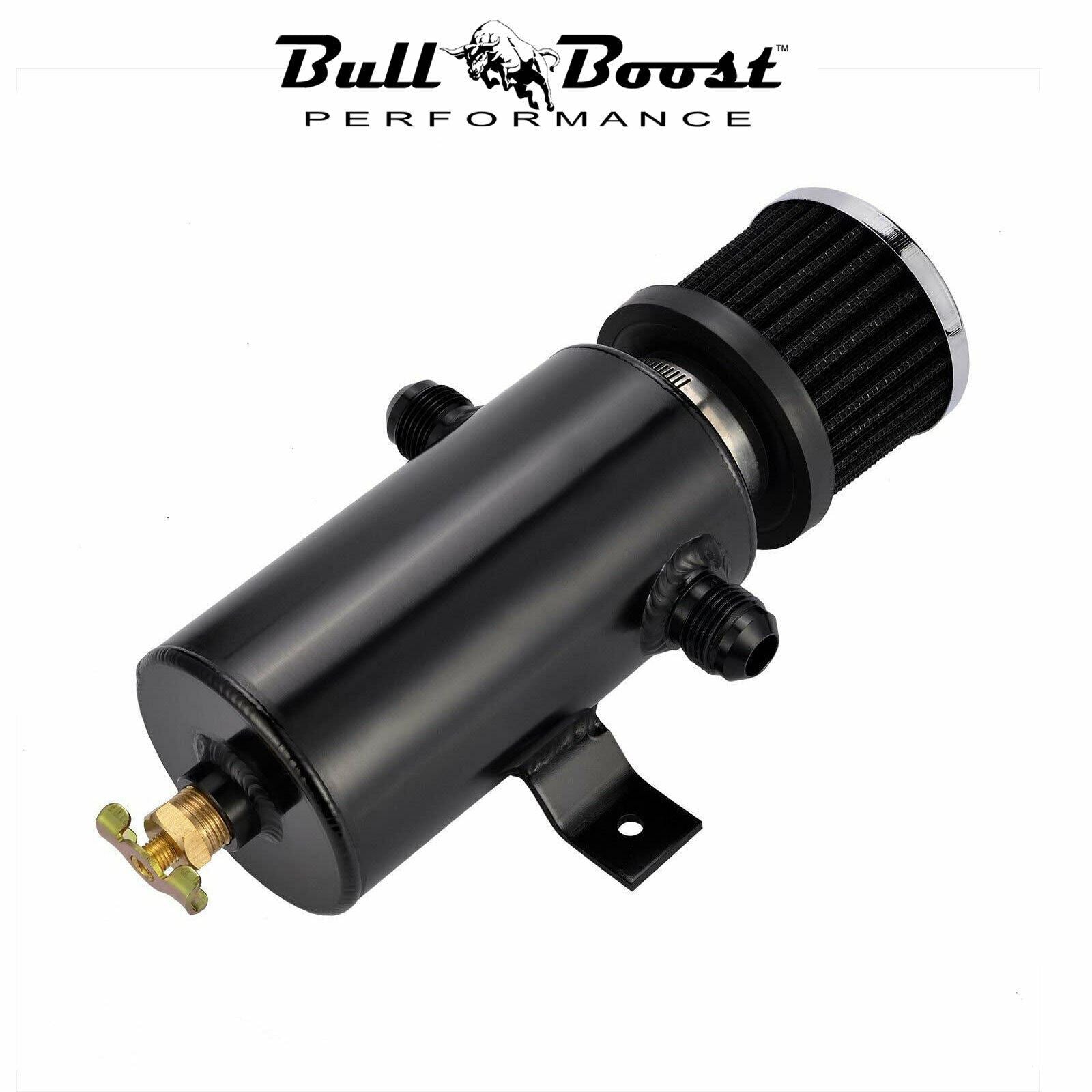 2 port Oil Catch Tank Can Baffled Breather Filter Aluminum 750ml Reservoir