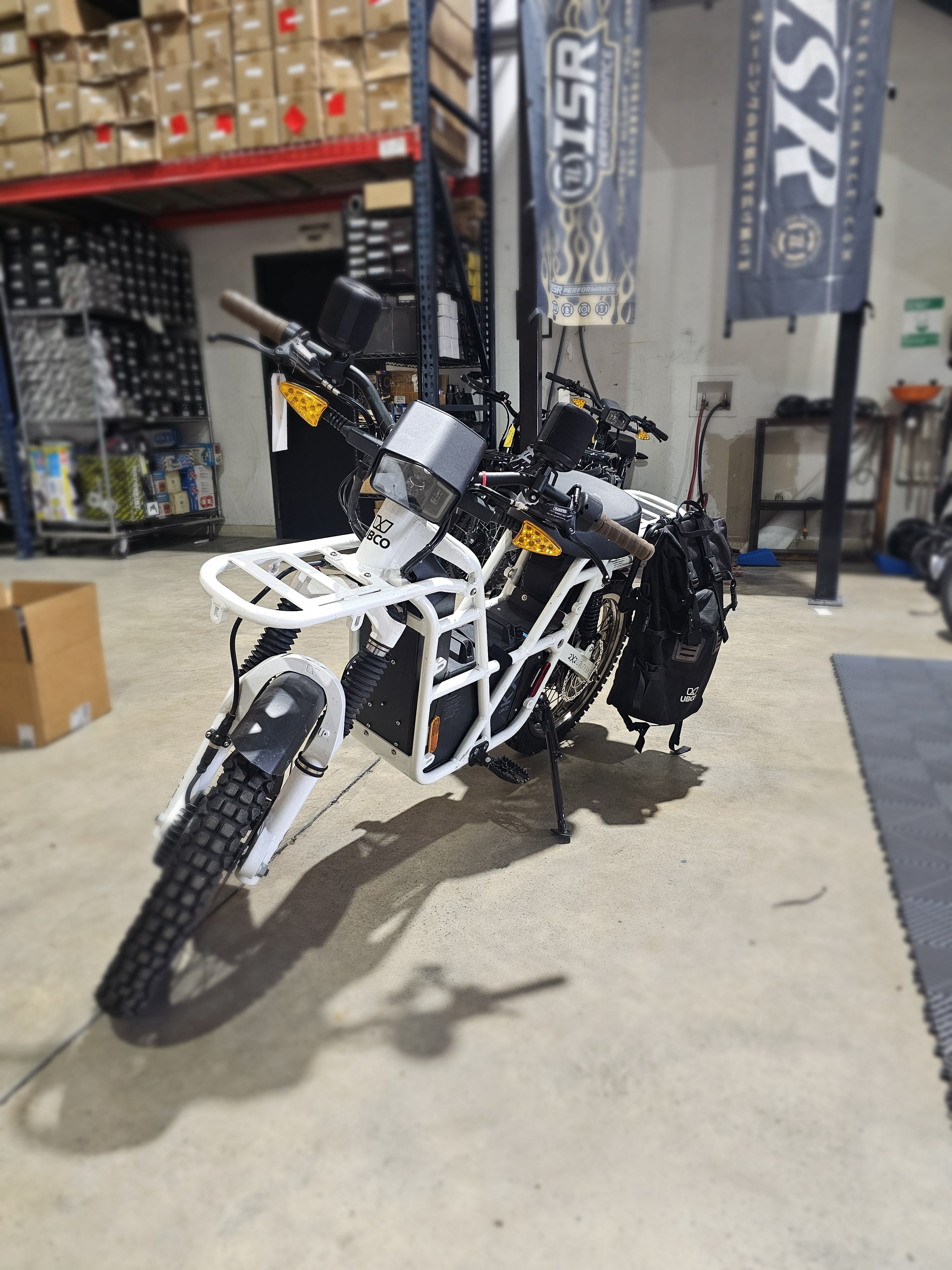 UBCO 2x2 Adventure Bike - White with Saddle Bags and speakers (DEMO)