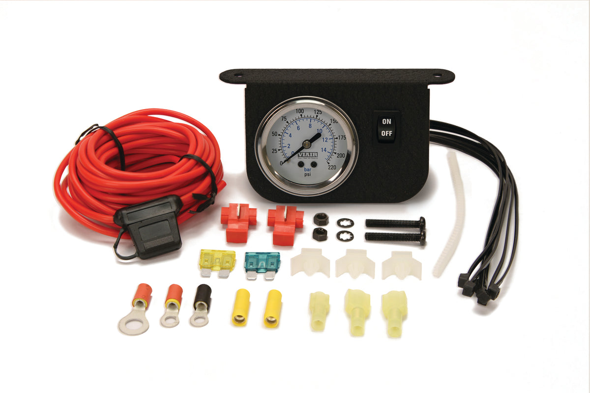 Illuminated Dash Panel Gauge Kit, White Face (200 Psi, 30 Amp)