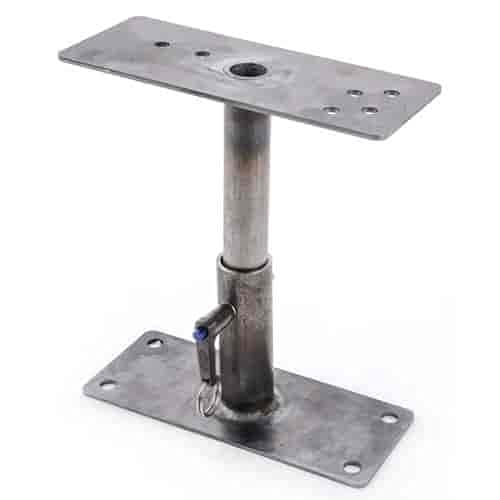 JEGS Shifter Pedestal | Adjustable From 4” to 8.25” | Made In USA | Includes One 1/4&quot; x 1-1/2&quot; Push-Button Quick Release Pin