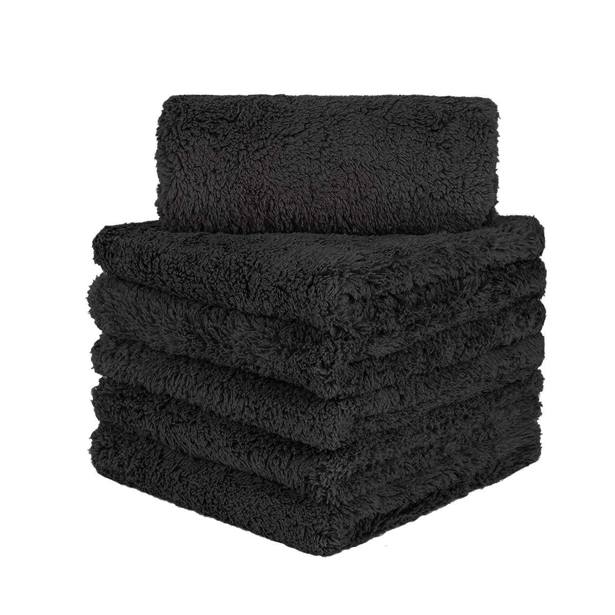 Carcarez Premium Microfiber Towels, Car Drying Wash Detailing Buffing Waxing Polishing Towel With Plush Edgeless Microfiber Cloth (Black)