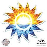 Colorful Sun Beautiful Sunrise - 3" Vinyl Sticker - For Car Laptop I-Pad Phone Helmet Hard Hat - Waterproof Decal