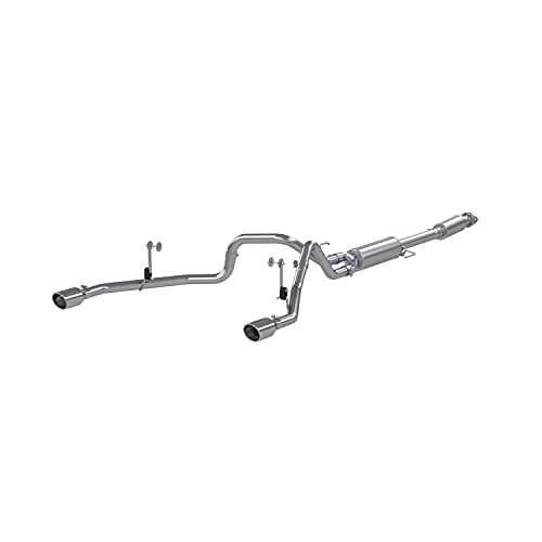 Mbrp 3-Inch/2.5-Inch T409 Stainless Steel Cat-Back Exhaust Dual Rear Exit With T304 Stainless Steel Tips | Fits Ford F-150 2021-2024, 2.7L/3.5L Ecoboost, 5.0L | Street Profile | S5215409