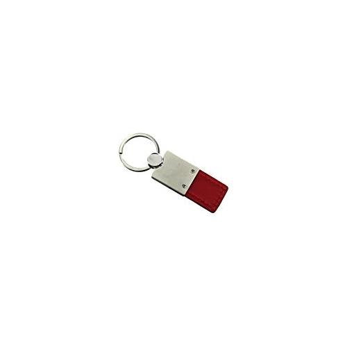 Au-Tomotive Gold Duo Rectangular Leather Key Chain For Ford Ranger (Red)