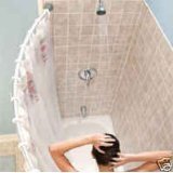 Silver Curved Shower Rod Aluminum Adjustable 29 - 49 Inches Hardware Included