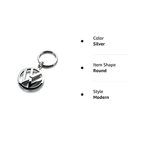 Volkswagen Metal Key Chain Keyring Fob Silver