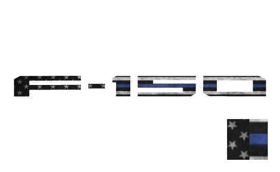 Decal Mods 2018-2020 Tailgate (Thin) Decals Stickers (Thin) Letters Kit Insert Indent for Ford F150 (2018-2020) (B&W American Fl