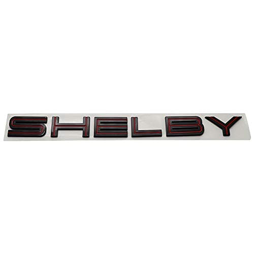 EmbRoom SHELBY Letter Emblem Badge - Black/Red Rear Trunk Sticker Decal, Model: EmbRoom, Durable ABS Material