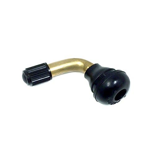 MMG PVR70 Valve Stem Bent 45 Degree Angled, Brass Stem, Snap-in Rubber Base (Pair 2pcs), Tubeless Tire Rim, Motorcycle Scooter ATV