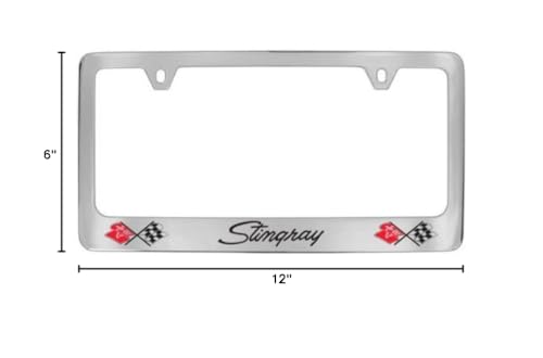 Chevrolet Corvette C3 Chrome Plated Metal License Plate Frame Holder