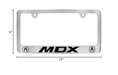 Acura MDX License Plate Frame Holder - 2 Hole Brass, Chrome Wide Metal