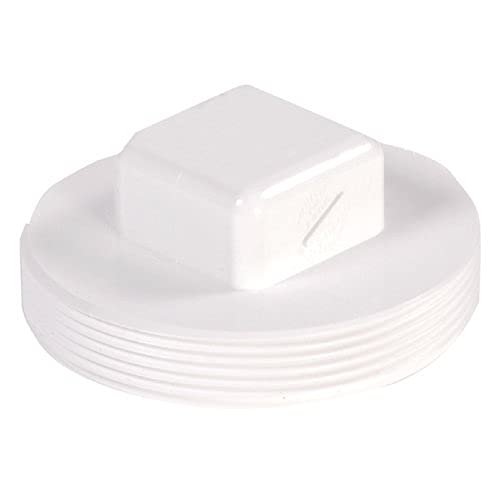 NDS 31P8 PVC S&D Cleanout Plug, with 3-Inch MPT Connection, Works with 3-Inch FPT Drain Fittings Attached to Sewer and Drain Pip
