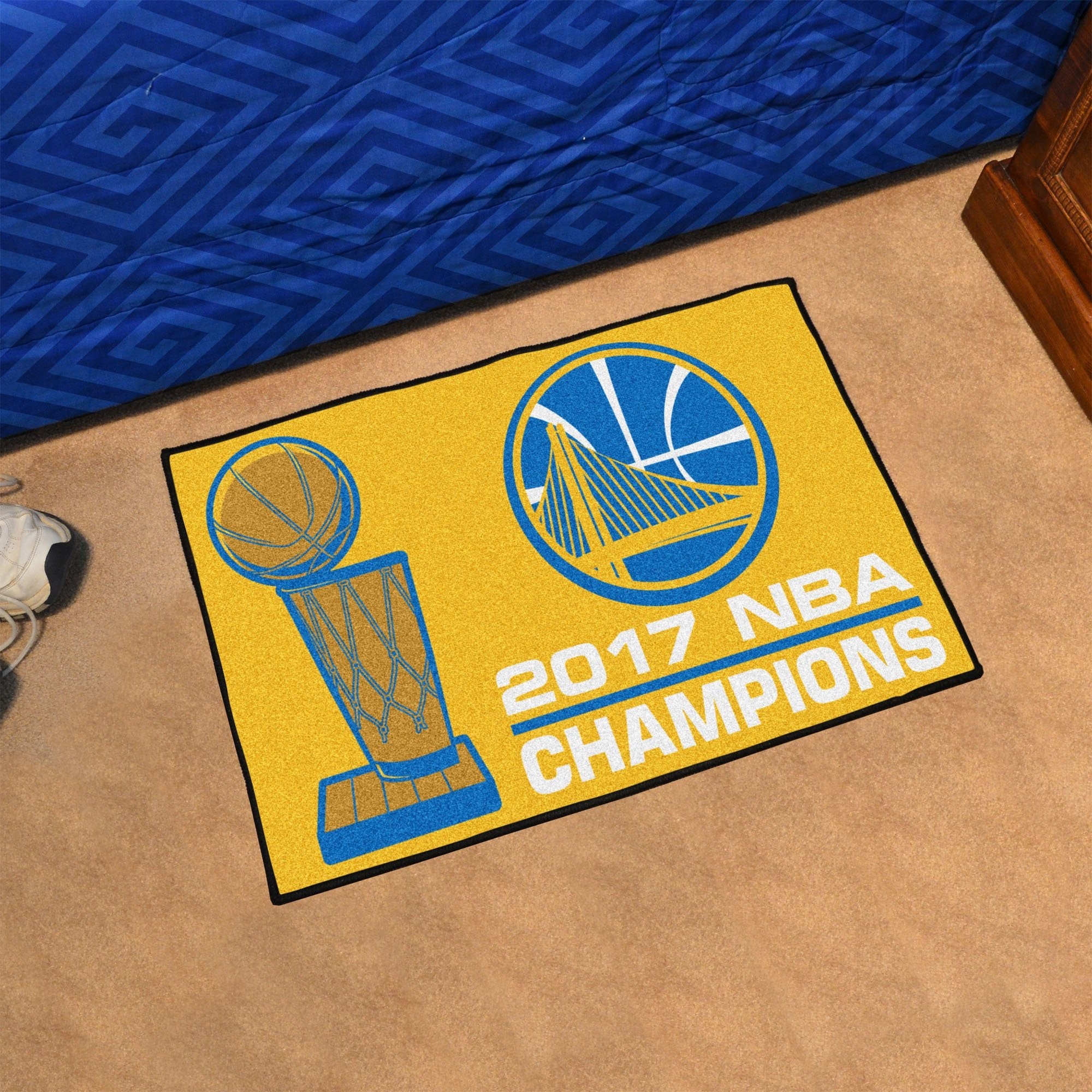 Golden State Warriors 2017 Nba Champions Starter Mat Accent Rug - 19In. X 30In.