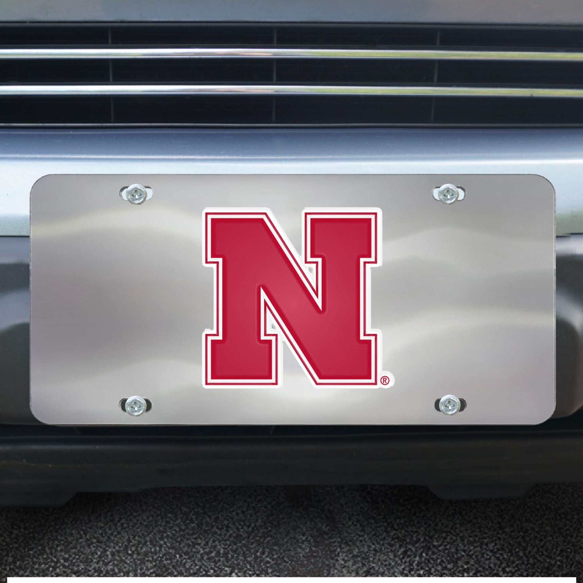 Nebraska Cornhuskers 3D Stainless Steel License Plate