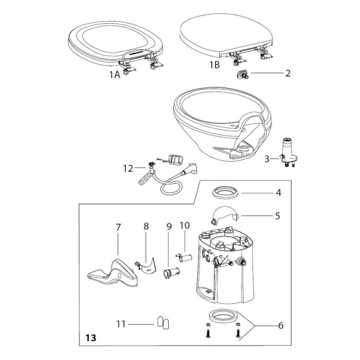 Thetford 34124 Nozzle Kit - Style Ii, White