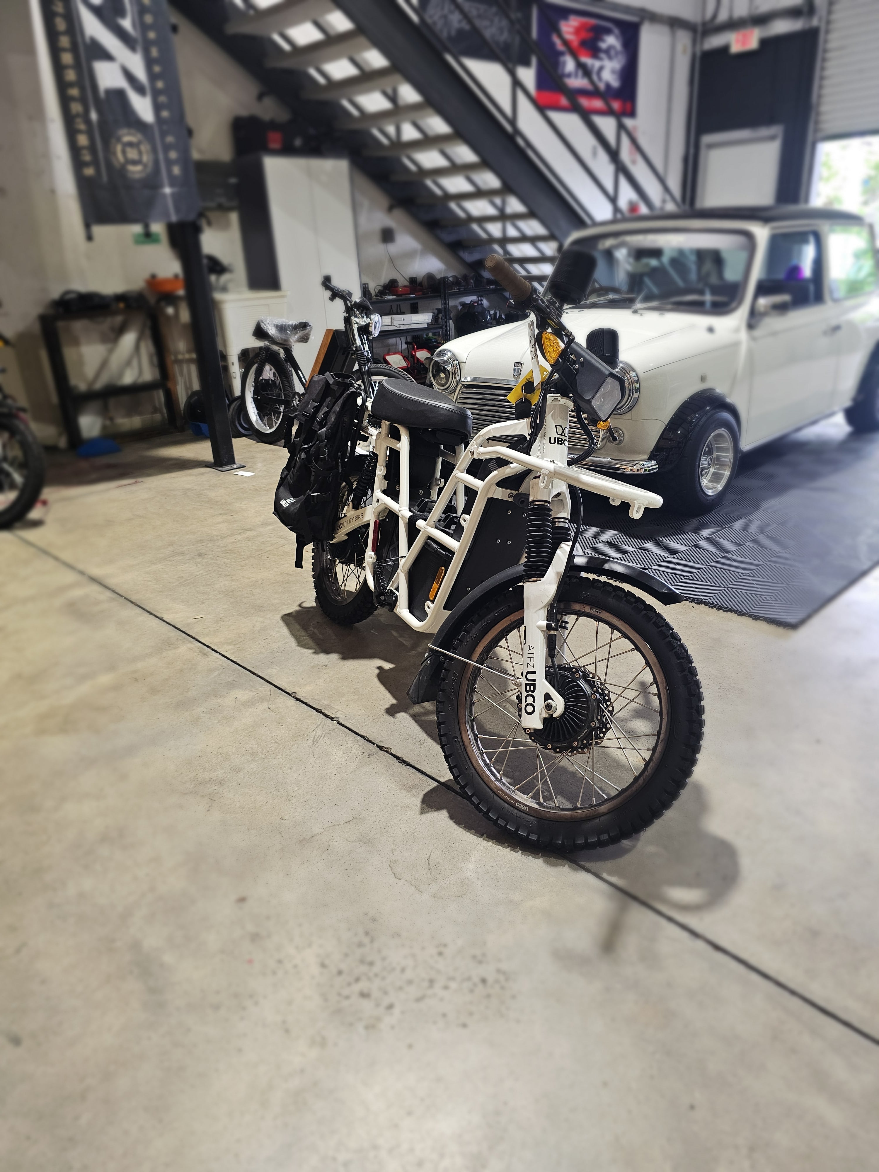 UBCO 2x2 Adventure Bike - White with Saddle Bags and speakers (DEMO)
