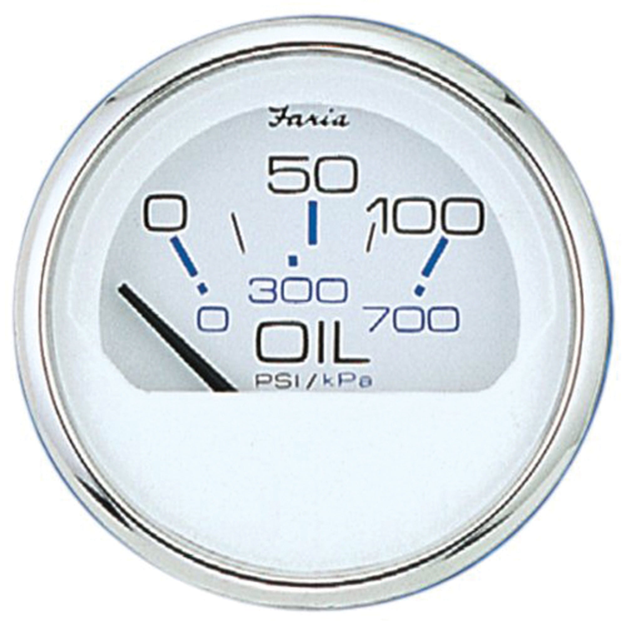 Faria 13802 Oil Pressure Gauge - 80 Psi, Chesapeake White