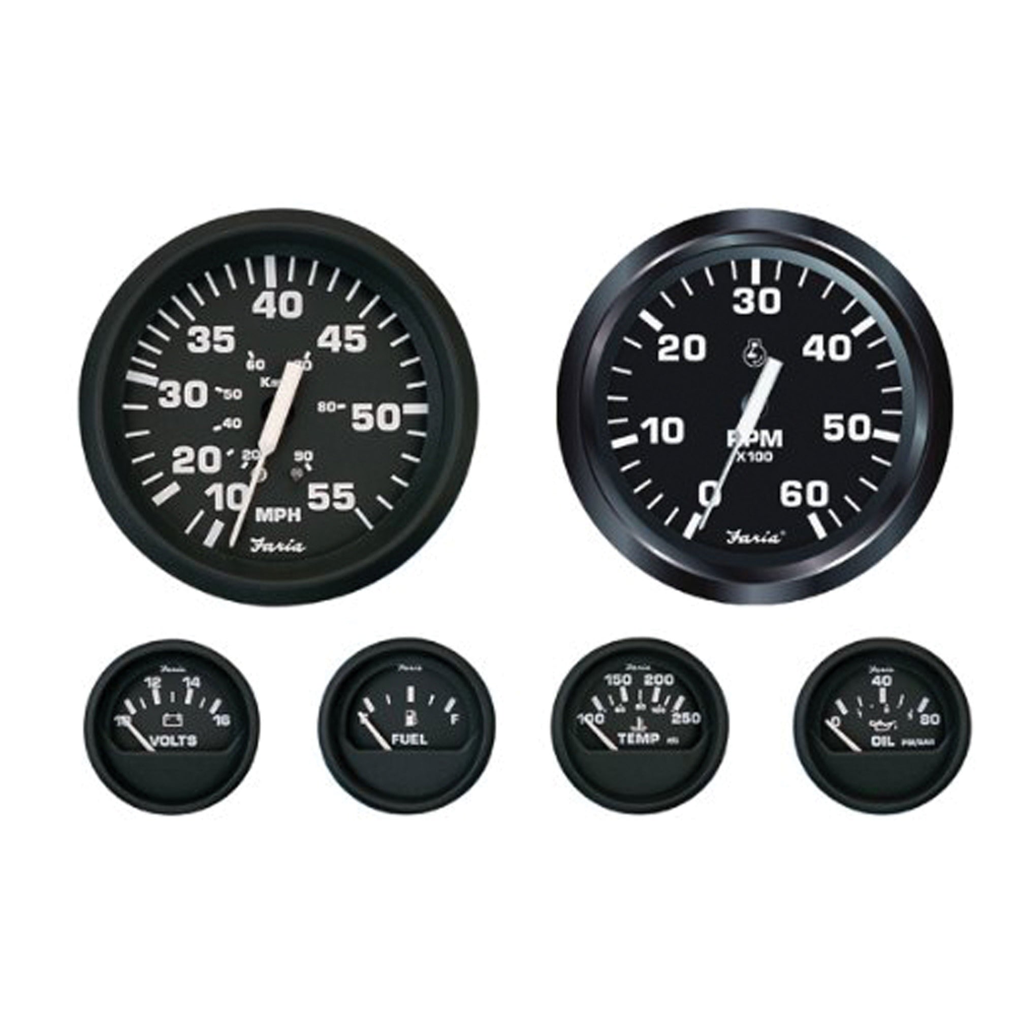 Faria KT9799 Inboard 6 Gauge Boxed Set  Euro
