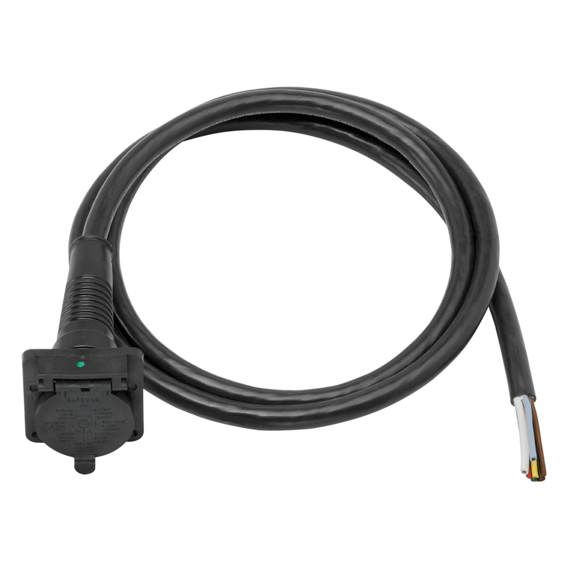 Bargman 50-87-007 7-Way Super Sealed Car End With 7' Cable