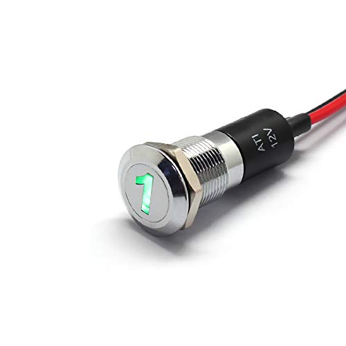 Alpinetech PL12MS 12mm 1/2 12V LED Metal Signal Indicator Pilot Dash Light (1)