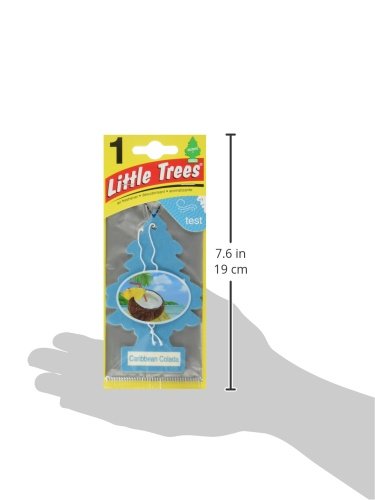 Little Trees Car Air Freshener | Hanging Paper Tree For Home Or Car | Caribbean Colada | 3 Pack