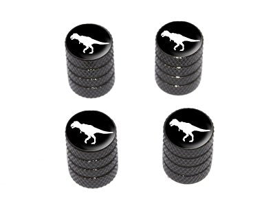 Graphics & More Dinosaur Tyrannosaurus Rex - Tire Rim Valve Stem Caps - Black