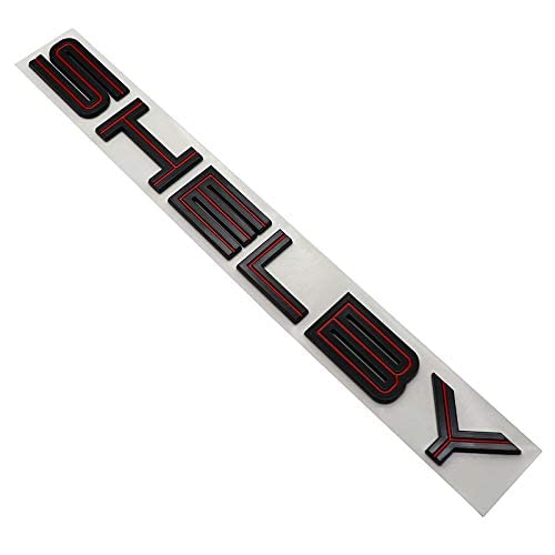 EmbRoom SHELBY Letter Emblem Badge - Black/Red Rear Trunk Sticker Decal, Model: EmbRoom, Durable ABS Material