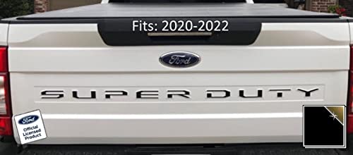 Ford Super Duty Letter Inserts Inlays Decals Stickers (Thin) For Tailgate (2020-2022) F250 F350 F450 (Black Reflects Gold) - Cb+