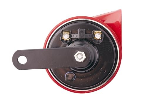Hella 007424011 Red Trumpet High-Tone Horn With Bracket, 12 V, 500 Hz (Universal Fit)
