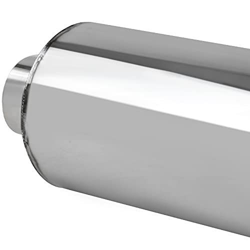 Spec-D Tuning Universal 4&quot; Slant Tip Fireball Style Racing Exhaust Muffler Stainless Steel +HP