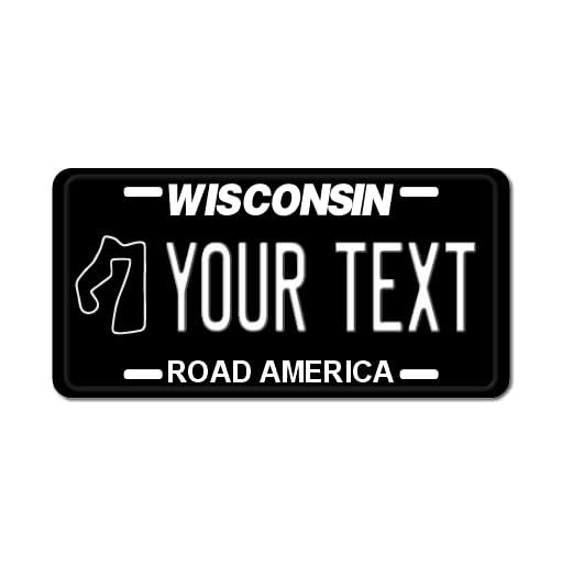 Personalized Wisconsin License Plate 6 '' X 12 '' (Inches) Aluminum. Add Your Name, Text Or Numbers.Full Size Novelty Plate - Fi
