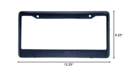 Blvd-Lpf Obey Your Luxury Real 100% Blue Carbon Fiber License Plate Frame Tag Cover Ff - C With Matching Screw Caps - 1 Frame