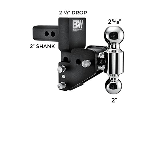B&W Trailer Hitches Multipro Tow & Stow - Fits 2 Receiver, Dual Ball (2 X 2-5/16), 2.5 Drop, 10,000 Gtw -Ts10063Bmp