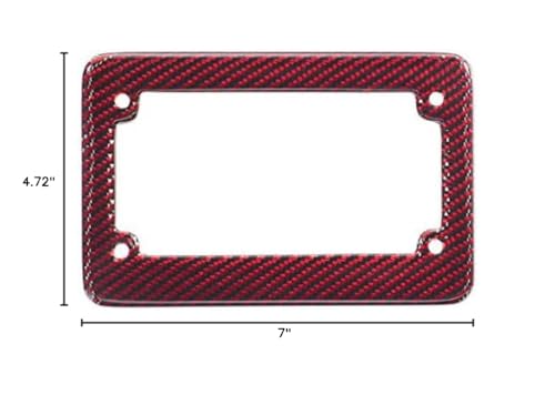 Blvd-Lpf Obey Your Luxury Real 100% Red Carbon Fiber Motorcycle License Plate Frame With Matching Screw Caps - 1 Frame