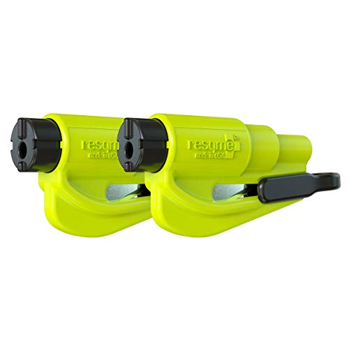 Resqme Pack of 2, The Original Emergency Keychain Car Escape Tool, 2-in-1 Seatbelt Cutter and Window Breaker, Made in USA, Safet