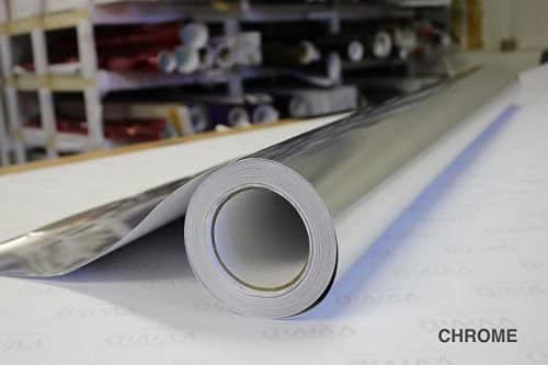Silver Mirror Chrome Vinyl Wrap 8Ft X 60 Inch Self Adhesive Film Decal Air Release Bubble And Air-Free 3Mil-Vvivid8