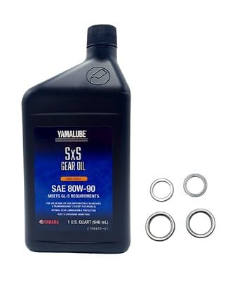 Yamaha Wolverine RMAX2/ RMAX4/ X2 1000 all Models Differential/Gear Oil Change Kit 1 Quarts ACC-GROIL-5G-QT/Washers