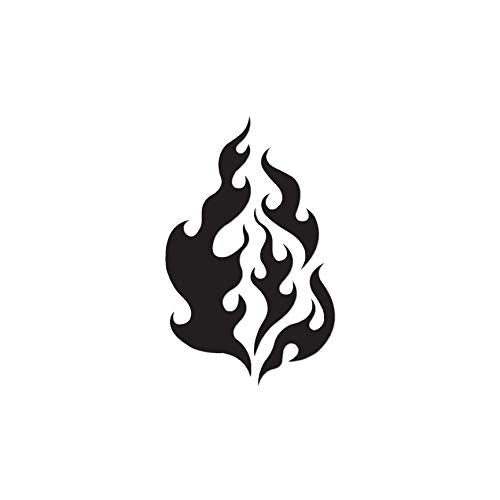 Fire Flames Art - Vinyl Decal Sticker - 3.75'' x 6'' - Black